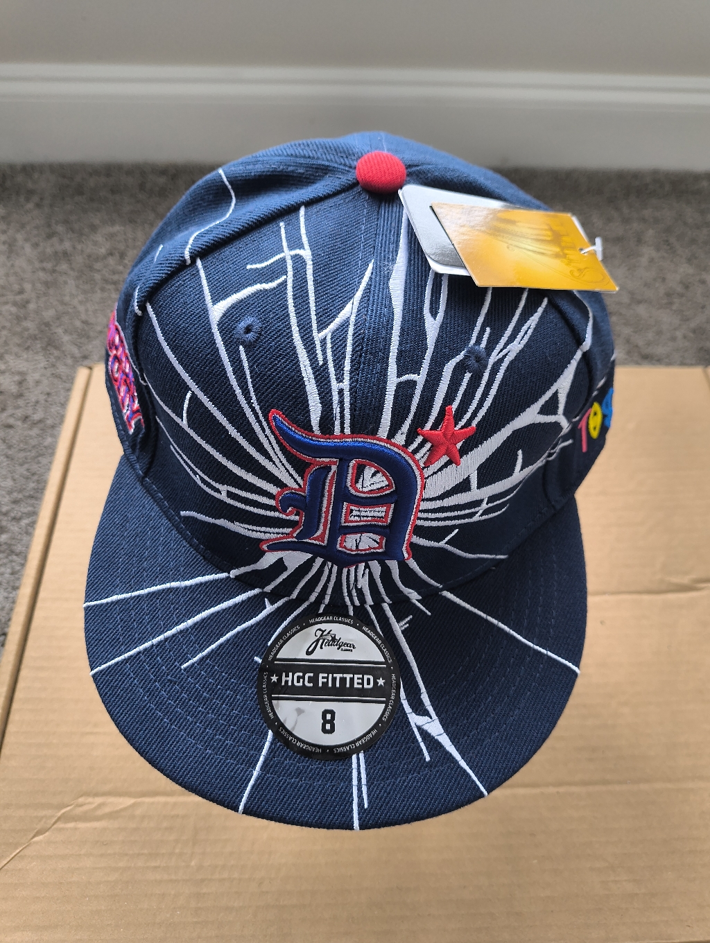 Detroit Stars Navy Blue Fitted Hat Size 8